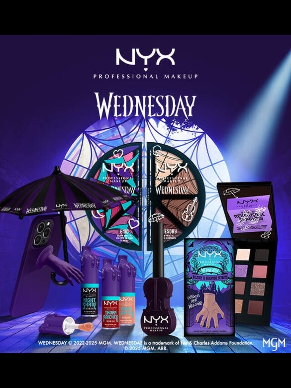 NYX Wednesday Collection Purple & Teal Eyeshadow Palette